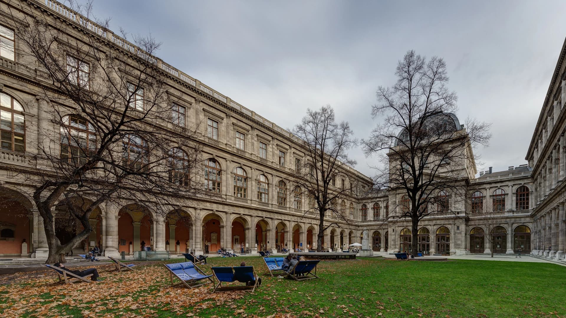 Arcaded courtyard of a historic European university